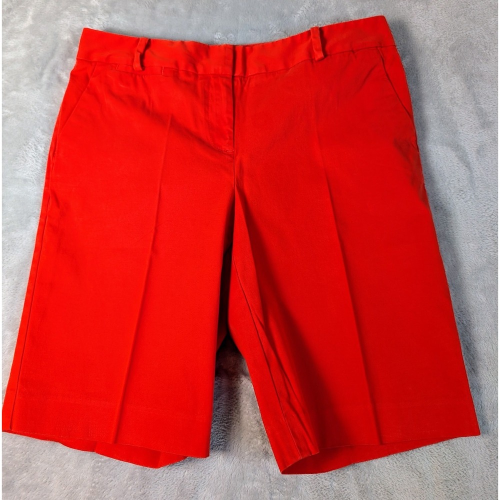Talbots Women's Size 10 Petite Red Chino Bermuda‎ Shorts Golf Classic Casual